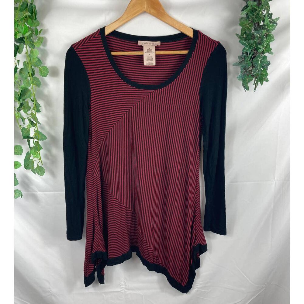 Philosophy striped top handkerchief hem Size Small